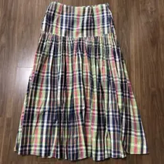 IENA チェック柄 ロングスカート