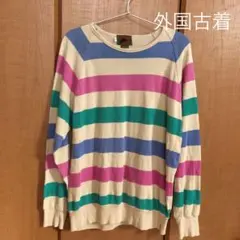 ［値下げ］外国古着　ボーダートレーナーのサムネイル