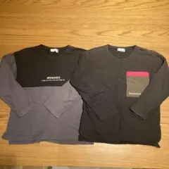 BRANSHES 長袖カットソー 120 グレー/ブラック2枚セット