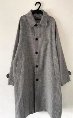 GU チェック柄 バルカマンステンカラーコート