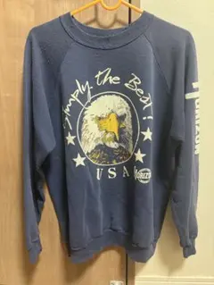 Hanes イーグルプリント スウェット L ネイビー