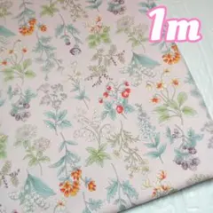 1m❁イングリッシュガーデン❁ポタニカル❁いちご花柄オックス