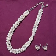 ヴァンドームブティック パールネックレスイヤリングセット 冬フォーマルパーティー