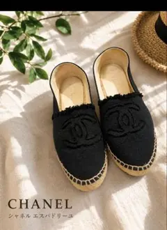 CHANEL エスパドリーユ ベージュ ブラック - メルカリ