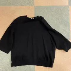 オーバーサイズ 黒 7分袖Tシャツ