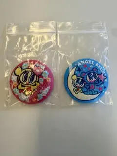 Angel Blue 刺繍缶バッジ 2個セット ナルミヤ エンジェルブルー