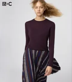 ユニクロシーUNIQLOC極暖ヒートテックカシミヤブレンドクルーネックT M