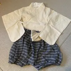 和風ベビー服セット 70cm アイボリー・グレー