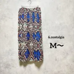 【美品】 &.nostalgia ロングスカート エスニック プリーツ M 夏秋