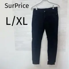 SurPrice [L/XL] スキニーデニム ブラック 黒 デニムパンツ