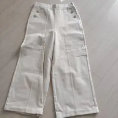 Do CLASSE 裏起毛アイボリー ボタン付き ワイドパンツ11号#31