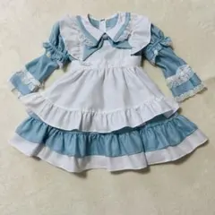 キャサリンコテージ　アリス　コスプレ　水色と白のフリルドレス 100cm