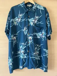 GRAND BACK　アロハシャツ　4L ブルーハイビスカス　古着