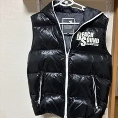 BEACH SOUND フード付きダウンベスト ブラック