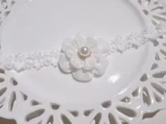 卒業式　入園式　お食い初め　髪飾り　ヘアバンド　和装　カメリア　白