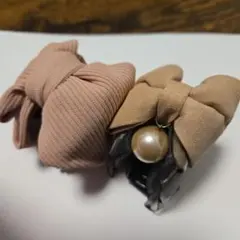 リボンヘアクリップ2個セット