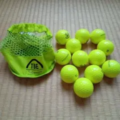 Tobieman 蛍光イエロー ゴルフボール 12個セット