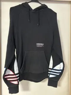 adidas ブラック フード付きパーカー M