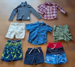 【男の子 100cm】豪華8点セット まとめ売り／半袖シャツ・ハーフパンツ・水着