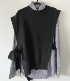 ベスト　タートルニット　AZUL by MOUSSY 黒　Sサイズ　ニット