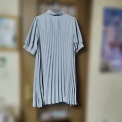 大きいサイズLサイズバックプリーツチュニックワンピースシャツブラウス