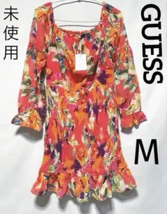 セール☆ 未使用品　GUESS手書き風 花柄 フリルワンピースのサムネイル