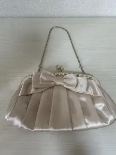 SOUP　パーティバッグ　シャンパンカラー　リボン