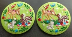 【ディズニー】バンビ 刺繍缶バッジ 2個セットのサムネイル
