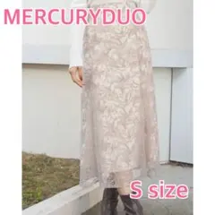 MERCURYDUO メロンチュールエンブロイダリースカート　S ピンク　花柄