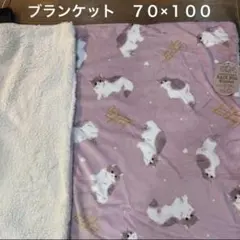 【新品】ネコ柄　ねこ　プードルボア　ブランケット　膝掛け　ピンク