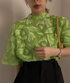 2604094 Ameri EVELYN LACE TOP グリーン Sサイズのサムネイル