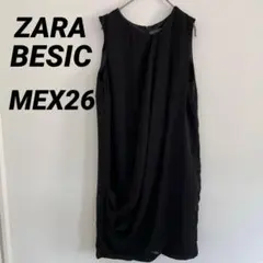 ZARA BASIC黒のノースリーブミニワンピース MEX26(M相当) 膝丈のサムネイル