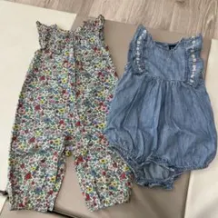 花柄フリルロンパース★70cm