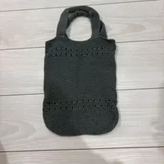 グレー 編み物 トートバッグ