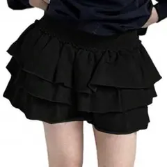SHEIN ブラック フリルミニスカート