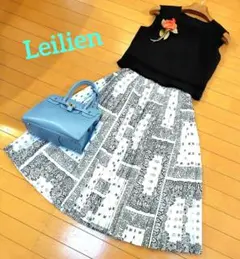 レリアン モノトーン ペイズリー スカート9M