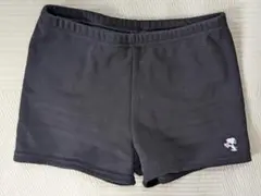 【美品】スヌーピー柄の短パン　サイズ155～170☆裏フリース 黒パン