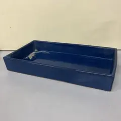 D-壁 昭和レトロ 陶器製 水盤 盆栽鉢 花器 花瓶 フラワーベース 長方形