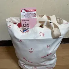 新品　Hello Kitty トートバッグ➕5枚組バスタオル　60×120㎝のサムネイル