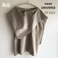 【美品】nano UNIVERSEスカーフ風デザインTシャツフレンチスリーブMのサムネイル