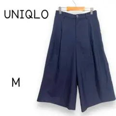 UNIQLO ユニクロ クロップド ワイドパンツ ネイビー Mサイズ スッキリ