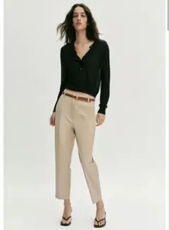 ZARA / ベルト付きハイウエストパンツ / Mサイズ