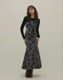 andmary Juni check dress black S