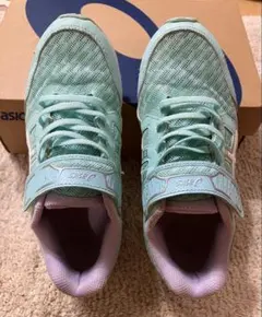 ASICS レーザービーム ミント パープルキッズシューズ　22cm スニーカーのサムネイル