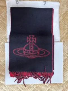 ヴィヴィアンウエストウッド　オーブ　リバーシブル　マフラー　赤黒