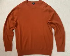 ユニクロ カシミア クルーネックセーター L オレンジ