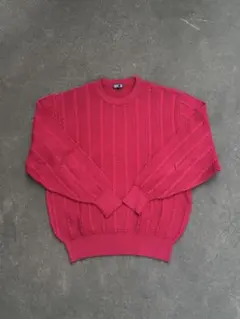 90s コットンニット　DAKS 赤　レッド　短丈　vintage 美品 無地のサムネイル