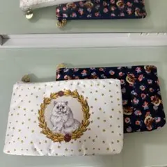 PAUL & JOE 猫イラスト 大きめポーチ