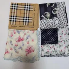 Burberrys チェック柄他 ハンカチセット4枚まとめ売り