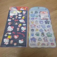 正規品　はぴだんぶい　サンリオ　コットンパフィーシール　デニムシール